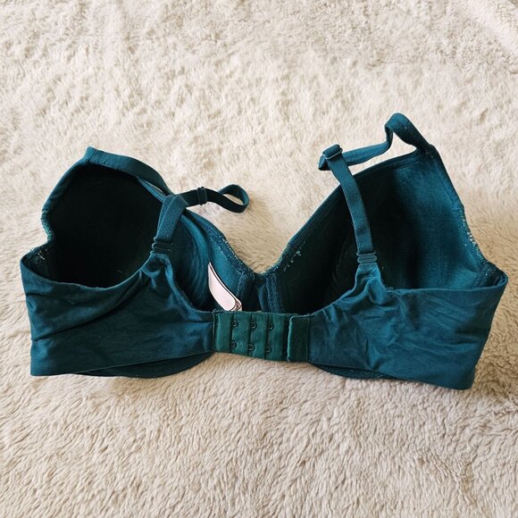 Body By Victorias Secret 34DD Green Lace Overlay Bra Lined Perfect Coverage - Picture 3 of 8
